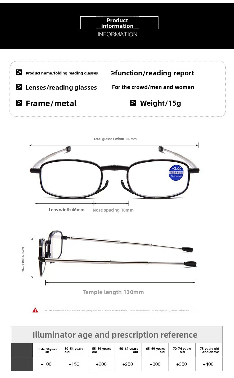 Compact Reading Glasses Structure