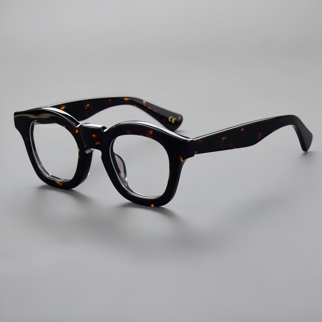 Classic Men Acetate Round Eyeglass Frames Vintage High Quality Custom Logo Eyewear Retro Fashion Thick Eyeglass Frames