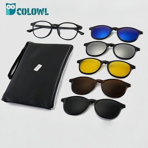 Magnetic Clip Frame Square TR90 Solid Color Full Rim Durable Prescription Ready Unisex Flexible Reading Glasses
