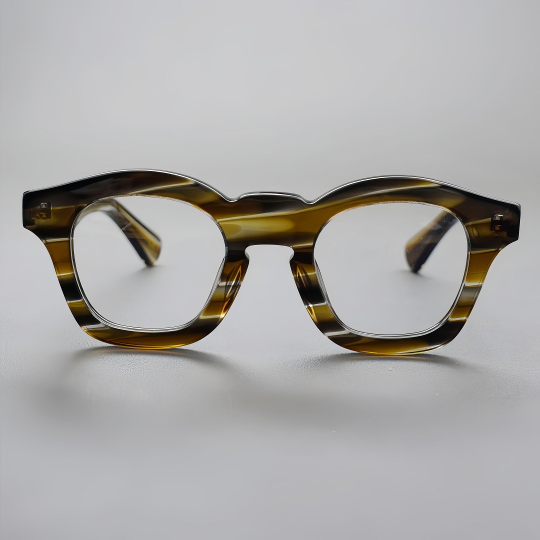 Classic Men Acetate Round Eyeglass Frames Vintage High Quality Custom Logo Eyewear Retro Fashion Thick Eyeglass Frames